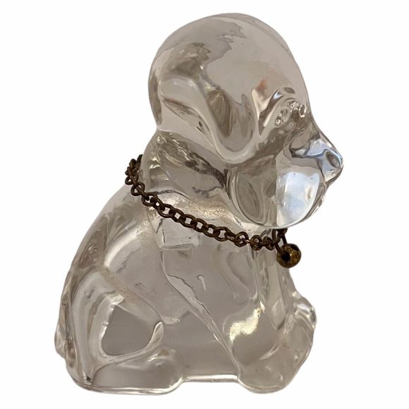 Vintage Federal Glass Company Puppy Dog Candy Container Clear Glass 1940s - Picture 3 of 5